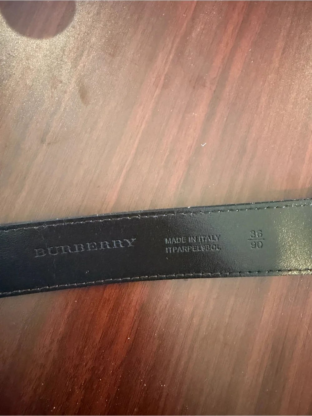Burberry Black Leather Men's Belt with Silver Buckle